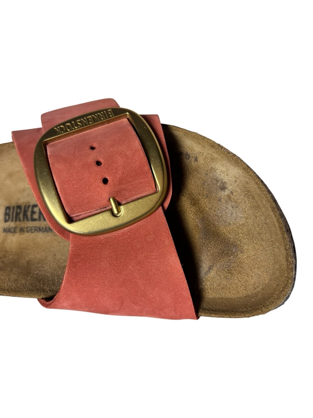 Birkenstock Madrid Big Buckle Mars Red Nubuck Leather Size 39 EU or 8-8.5 US - Picture 8 of 10